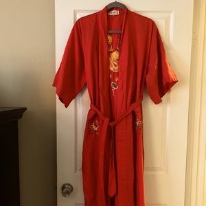 Embroidered Kimono with a Golden Dragon by Health/Shanghai China (Vintage)